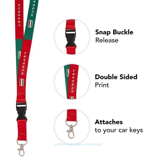 Customised ID Card Ribbon Lanyard Color Print with ID Card Badge Holder 2 Part Neck Strap for Exhibition