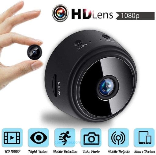 A9 Mini Camera 128G HD 1080P 150-Degree Viewing Angle Wireless WiFi IP Network Monitor Security Night Version Cam,Black