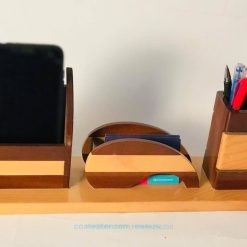 Wooden Desk Organizer – Pen Holder, Card Holder, Mobile Stand