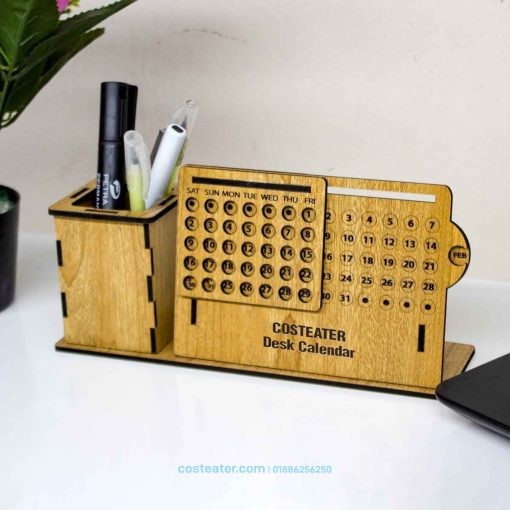 Costeater Universal Desk Calendar with Pen Holder