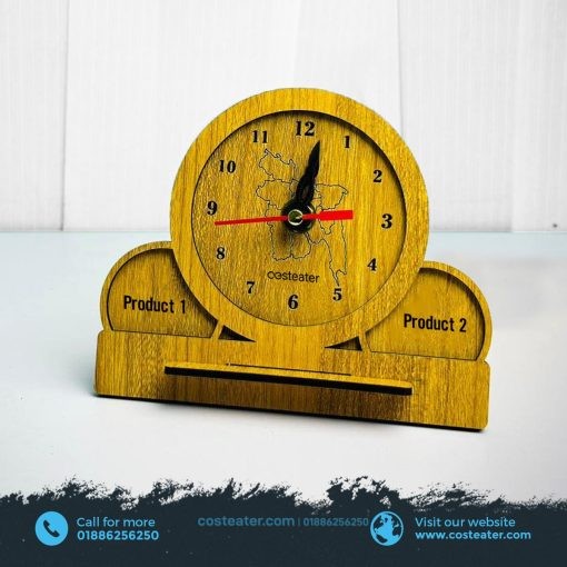 New Year Gift Wooden Desk Clock