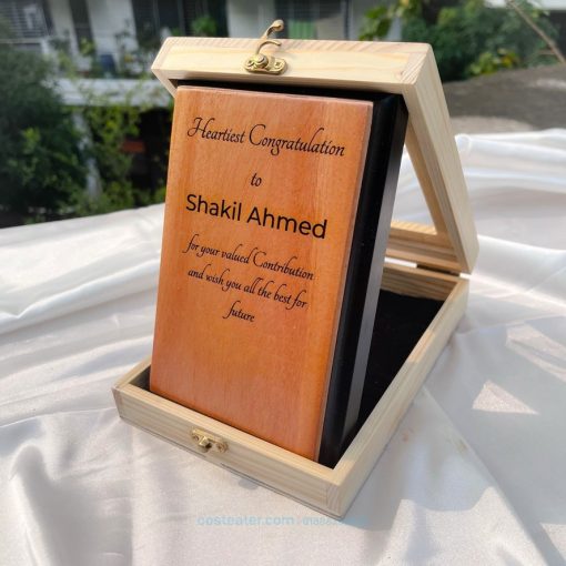 Wooden Crest with Wooden Acrylic Box