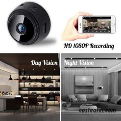 A9 Mini Camera 128G HD 1080P 150-Degree Viewing Angle Wireless WiFi IP Network Monitor Security Night Version Cam,Black