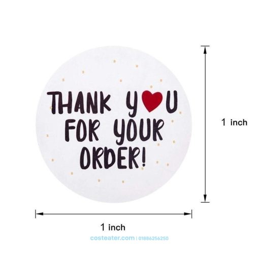 Thank You for Your Order Sticker Heart Thanks for Shopping Small Shop, Thank You Label Sticker