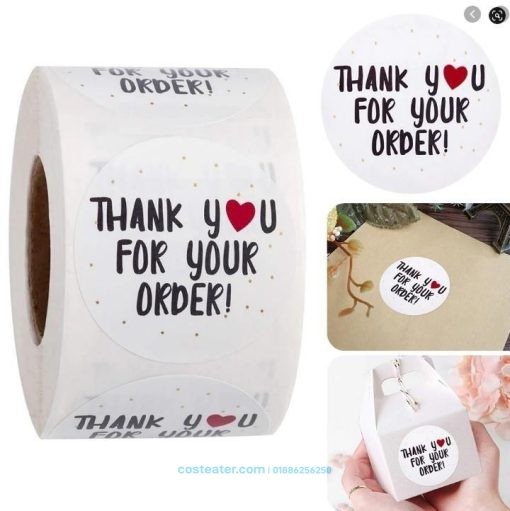 Thank You for Your Order Sticker Heart Thanks for Shopping Small Shop, Thank You Label Sticker