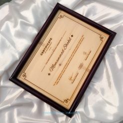 Wooden Certificate Printed Award