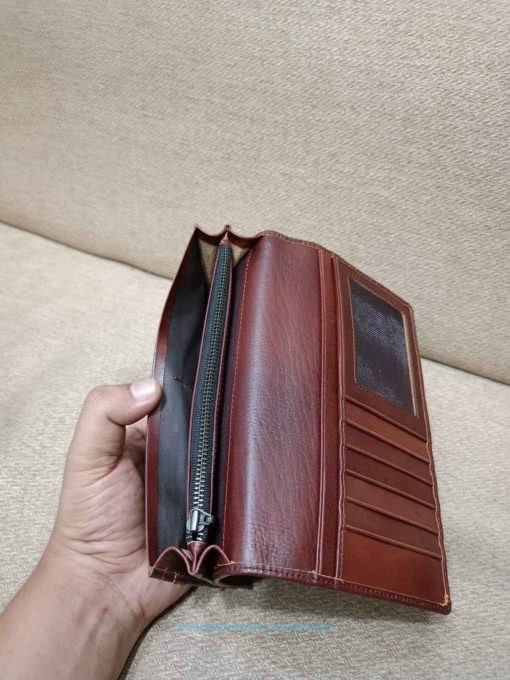 Genuine Premium Leather Long Wallet with Custom Branding