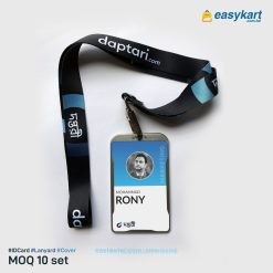 Enterprise Employee Identity Set: ID Card, Lanyard Printed Ribbon, Metal Cover