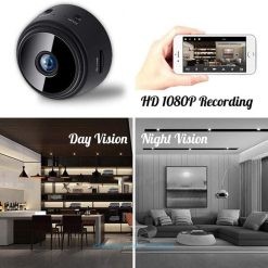 A9 Mini Camera 128G HD 1080P 150-Degree Viewing Angle Wireless WiFi IP Network Monitor Security Night Version Cam,Black