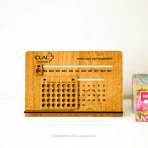 Artistic UNIVERSAL LIFETIME Wooden Desk Calendar