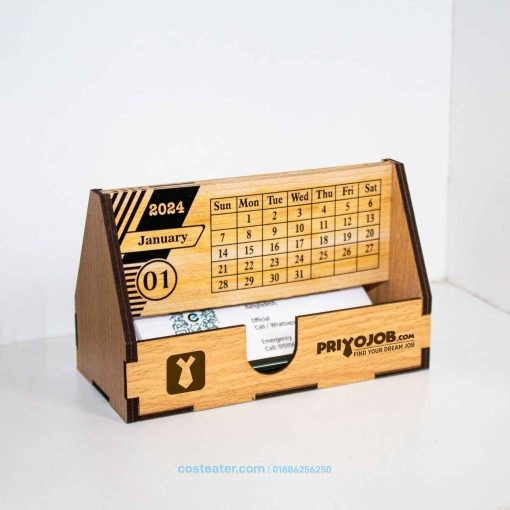 Costeater Dual Function Desk Organizer: Calendar and Card Holder – Stylish Efficiency