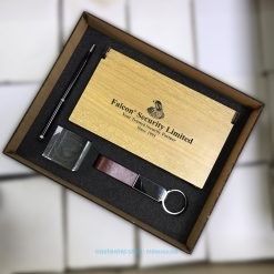 Premium Corporate Gift Package with Wooden Boxed Slip Pad