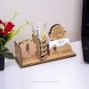 Costeater Deluxe Desk Organizer: Calendar, Pen Holder, Card Holder, and Mobile Stand