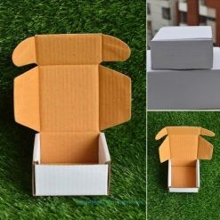 Brown Kraft Shallow Square Gift Box Paper Bravura White Corrugated Boxes