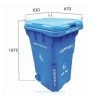 Square Paddle Bin 30L Silver