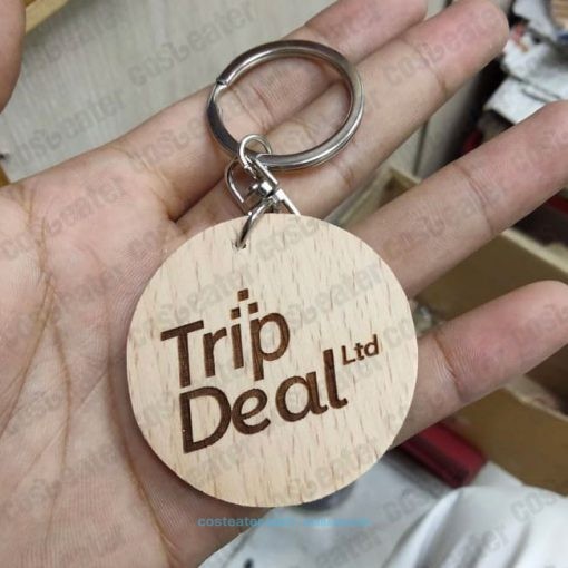 Custom Design Beech Wooden Key Ring