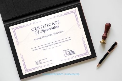 Certificate Print For Organisation