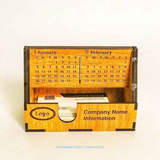 Wooden Desk Calendar with Slip Pad