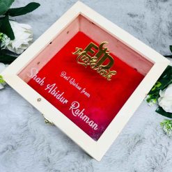 Luxury Ramadan Wooden Acrylic Gift Box – Gold Edition for Eid & Corporate Gifting