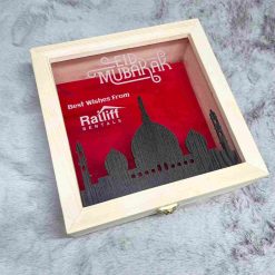 Premium Masjid Design Ramadan Gift Box – Pinewood & Clear Acrylic for Eid & Corporate Gifts