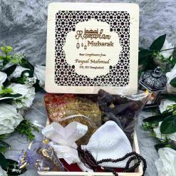 Elegant Ramadan Gift Box – Includes Attar, Tupi, Tasbih & Dry Fruits