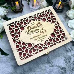 Ramadan Wooden Gift Box – Elegant Islamic Gift Set